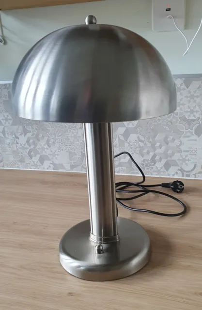 Lampe Champignon En Metal Brosse - Annee 50/60 - Style Bauhaus Dlg Franta Anyz 2