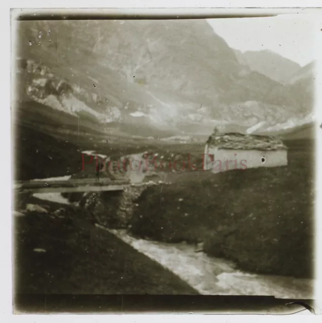 FRANCE Montagne Col de la Vanoise 1929 Photo Stereo Glass Plate n1