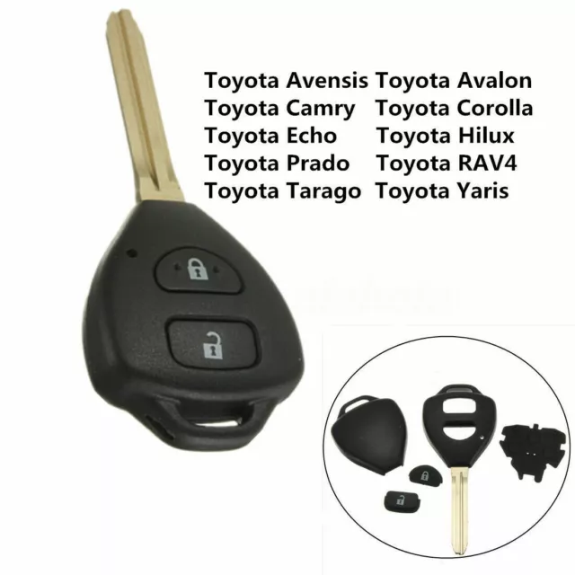 2 Button Remote Car Key Shell Case Fob Key For Toyota Corolla hilux Rav4 2