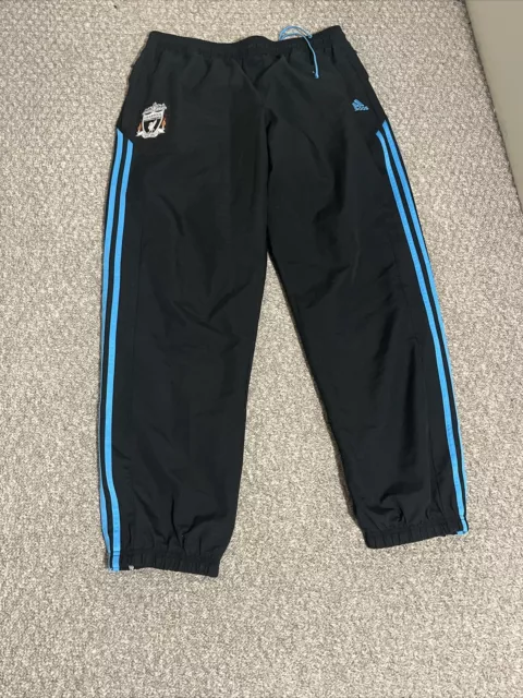 Liverpool Adidas Joggers Mens Large 42/44 Black Retro 2011 Polyester Cuffed LFC