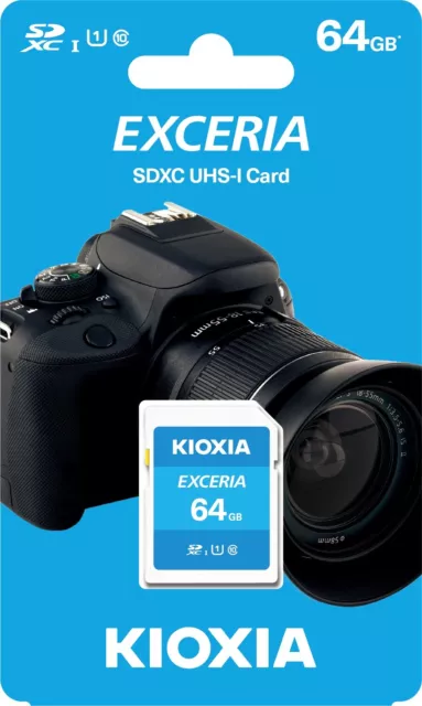 Kioxia Exceria 64GB SD SDXC Card, UHS-I, Class 10, UK Seller