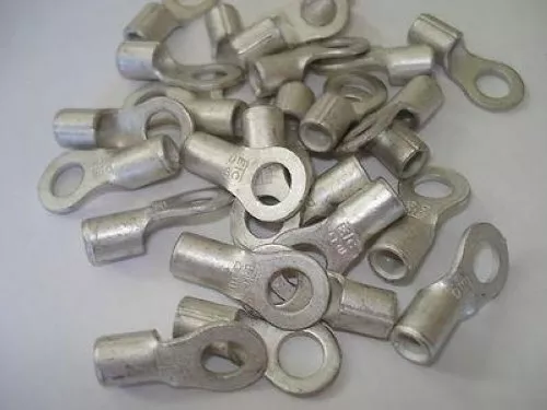 ETC 1/4 Stud 8 AWG Non-Insulated Ring Lugs Terminals LOT of 25