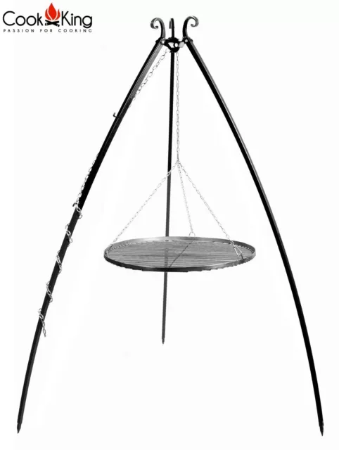 Barbecue Oscillant Hauteur 200 CM Avec Ø 50 En Acier Brut Trépied Tripod