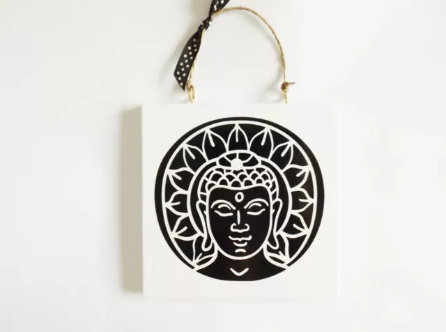 Buddha Symbol Wall Art Plaque Spiritual Yoga Home Decor Meaningful Gift Idea