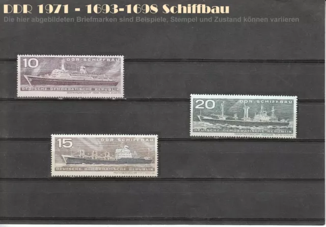 DDR 1971 Satz komplett "Schiffbau" 1693-1698 postfrisch ungestempelt