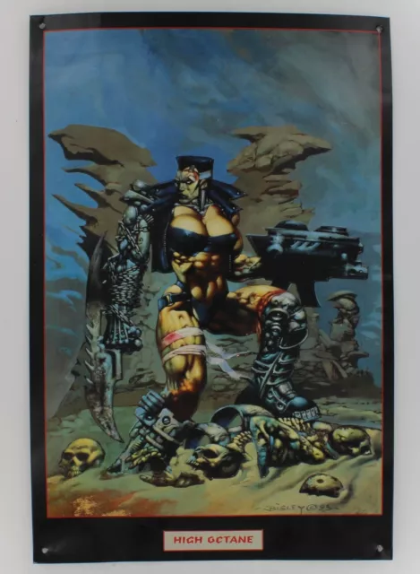 Simon Bisley 1994 High Octane Tin Metal Sign Kitchen Sink Heavy Metal Magazine