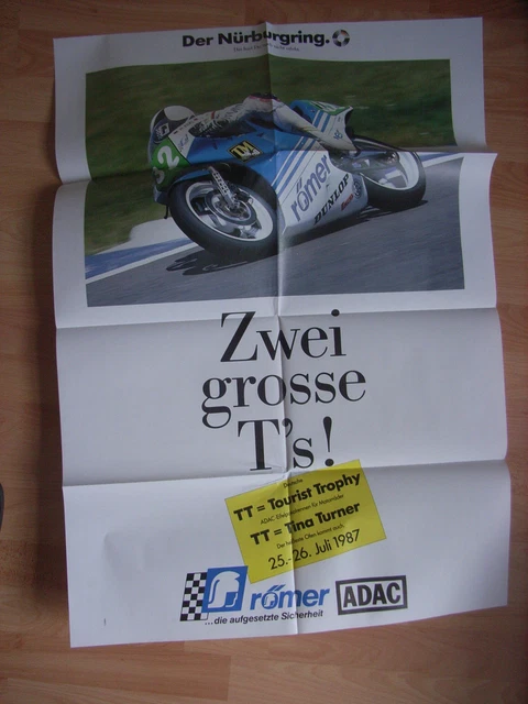 Deutsche Tourist Trophy Eifelrennen f.Motorräd. Nürburgring 25.-26.7.1987 Plakat
