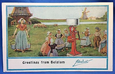 c. 1910 MELLOTTE CREAM SEPARATOR Co Belgium Advertising Postcard Milk Antique