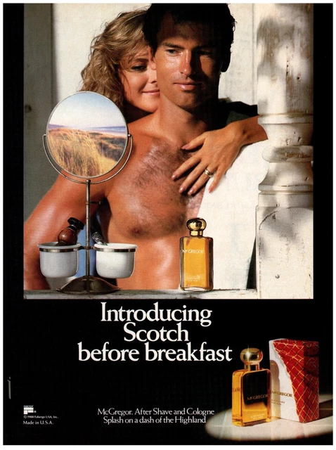 McGregor After Shave Cologne Gay Interest Sexy Man Vintage Print Ad 8x11 1988
