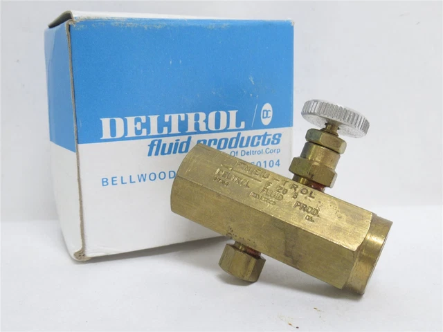 232646 New In Box; Deltrol F20BK Flow Control Valve; 1/4NPT; 2000PSI; 3GPM Max