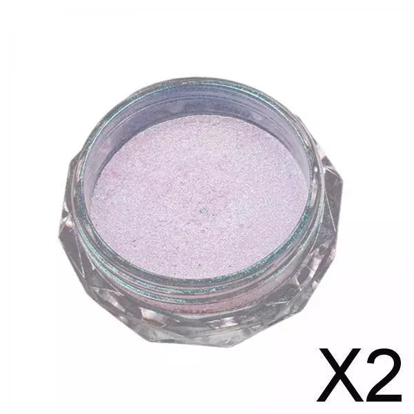 2X Chrome Nail Powder Iridescent Perlglanz Spiegeleffekt Für Profis Light