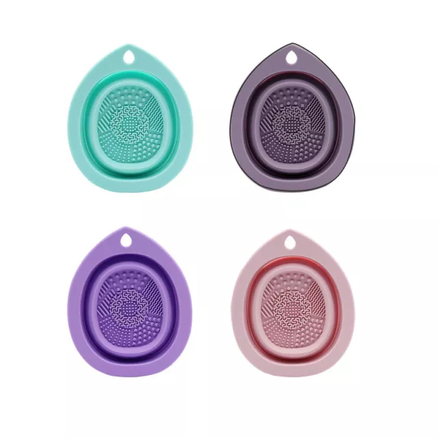 Makeup Brush Cleaner Scrubber Board Pad Washing Mat Folding Silicone Bowl Sg