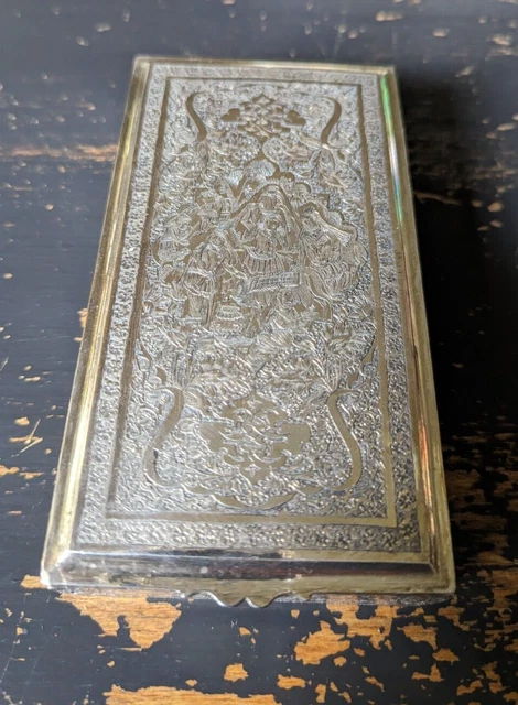Antique Persian Silver Box .875 weighing 10.14 oz.