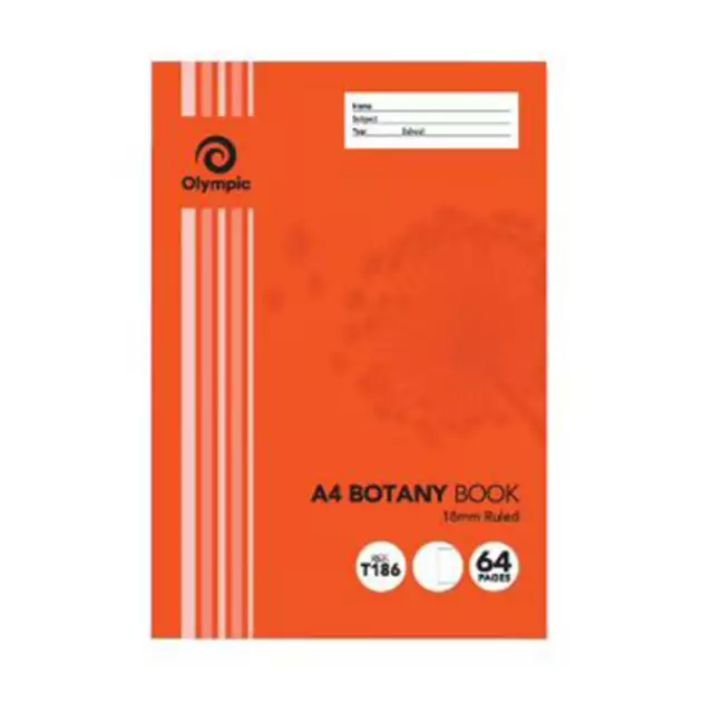 Olympic A4 64 Page Botany Book Pack of 20 Pieces High Quality Australian Made