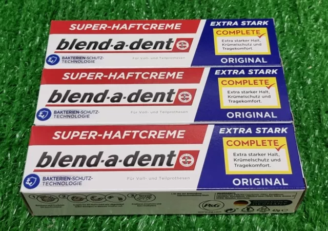 (99,22€/kg) 3x Blend-a-dent Super starke Haftcreme EXTRA STARK 47g/PK Versand0€