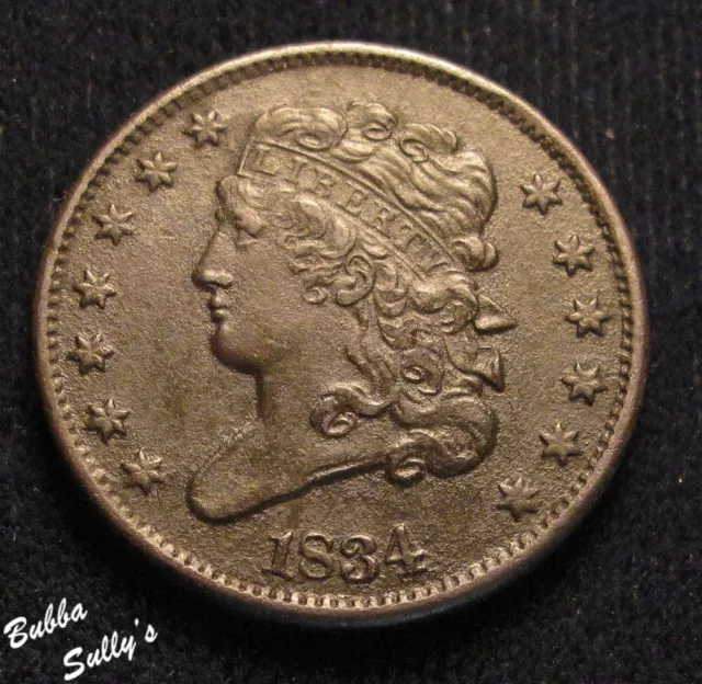 1834 Classic Head Half Cent XF Details