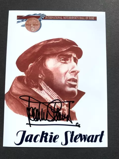 JACKI STEWART Formel 1 - HOF Motorsports signed autograph 4x6 Photo