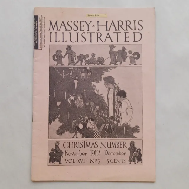 Antique 1912 Massey Harris Illustrated Christmas Magazine
