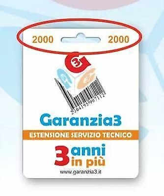 Garanzia3 Gr3-2000 Estensione Garanzia Servizio Tecnico 3 Anni Massimale 2000€