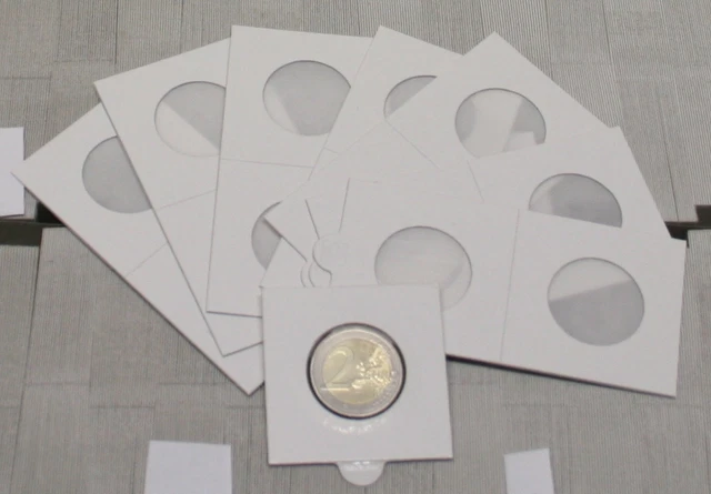 Lot De 100 Cadres Hartberger 25 Mm – Supports Autocollants Pour Pièces, Médailles Et Autocollants, Format 50x50 Mm