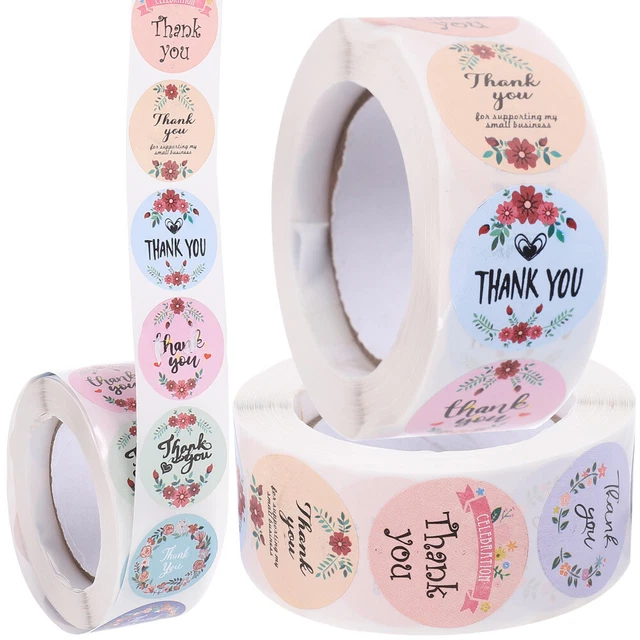 3 Rollen Dankeschön-Etikett, Geschenkpapier-Aufkleber,