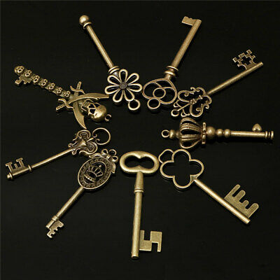 Cute 130pcs Antique Vintage old look Bronze Ornate Skeleton Keys Decor DIY Craft 3