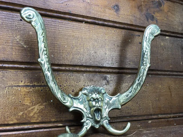 Antique Style Devil Gargoyle Double Door Hook Art Nouveau Grotesque Vintage Coat 3
