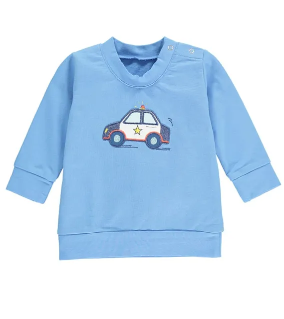 lamino Pullover niedliches Kinder Sweatshirt mit coolem Polizei-Aufdruck Blau