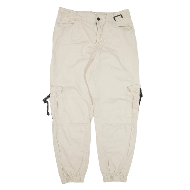 OROLOGIO Pantaloni Cargo Beige Rilassati Conico Donna W30 L27