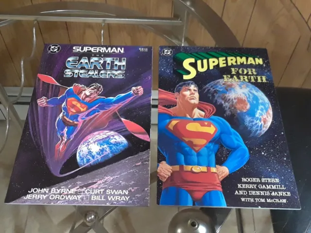 Superman: Earth Stealers (1988 DC John Byrne) & For Earth (1991 Roger Stern)