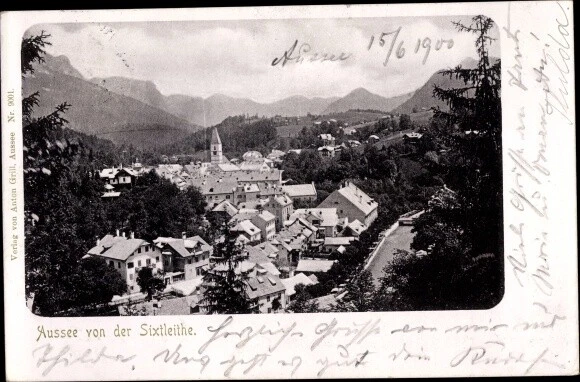 Ak Bad Aussee Steiermark, Blick auf den Ort von der Sixtleithe - 3195936