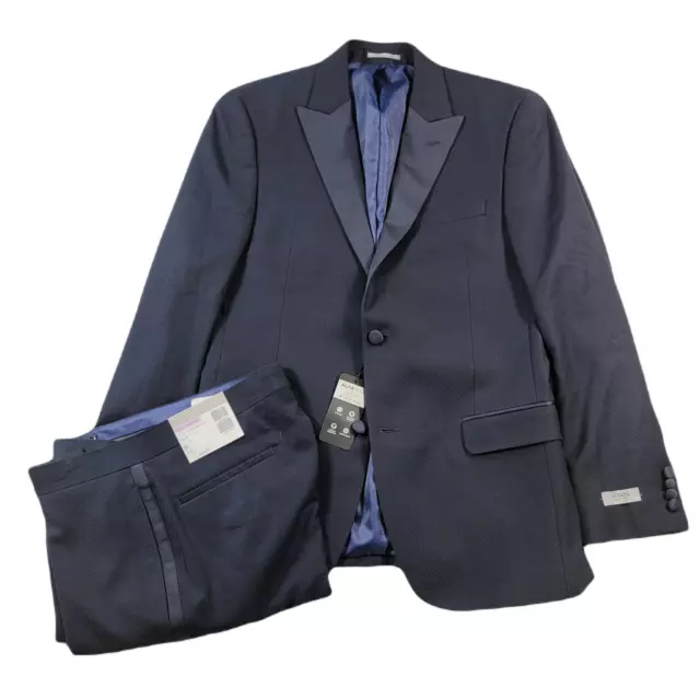 Alfani Slim-Fit Navy Tuxedo Suit Mens 38R 2 Piece Pants 32x32 Blue $495