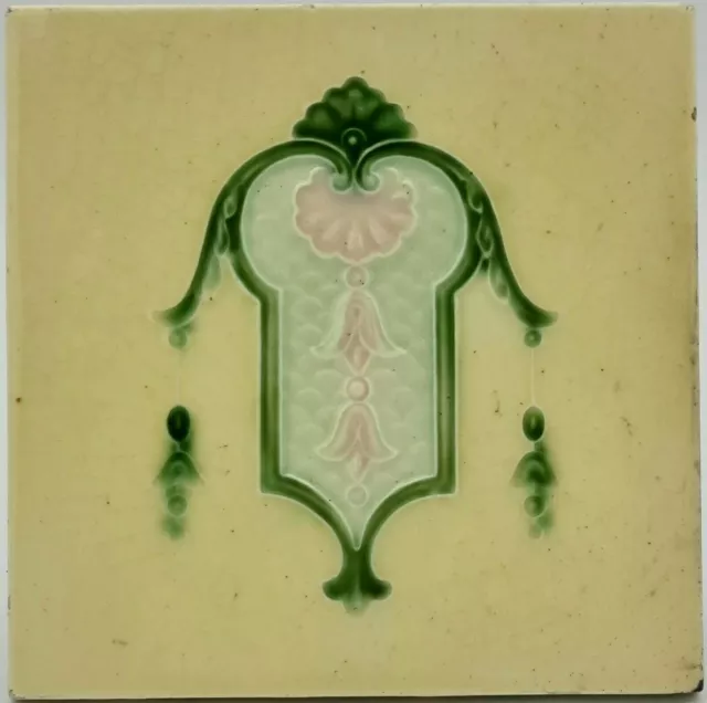 Antique Fireplace Tile Minton Hollins & Co Moulded Majolica c1900 AE5 Antique Fireplace Tile Minton Hollins & Co Moulded Majolica c1900 AE5