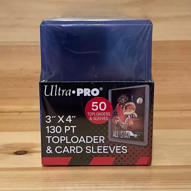 50 Pack of Ultra PRO 130pt Toploaders with Sleeves