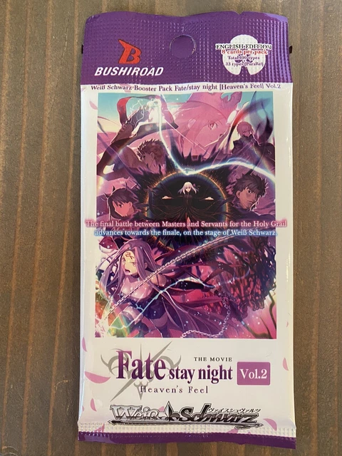 WEISS SCHWARZ - Fate/Stay Night Heavens Feel Vol. 2, Booster Pack English  $7.75 - PicClick