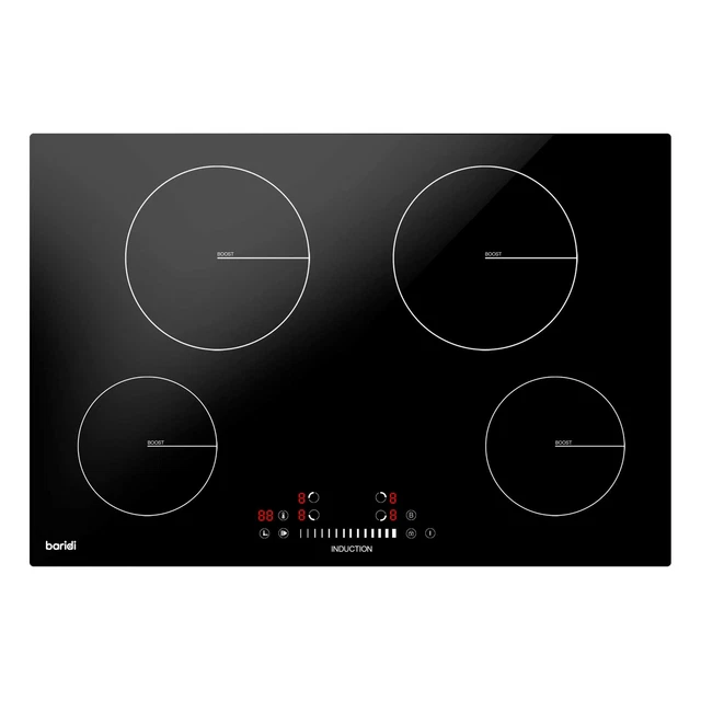 Baridi 77cm Induction Hob, 4 Cooking Zones, Touch Controls, 7200W - DH179