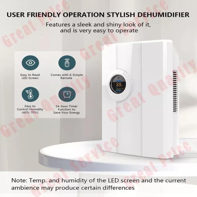 Deshumidificador doméstico UserEasy Operate LCD dos salidas de aire control remoto 2,2 L silencioso 2