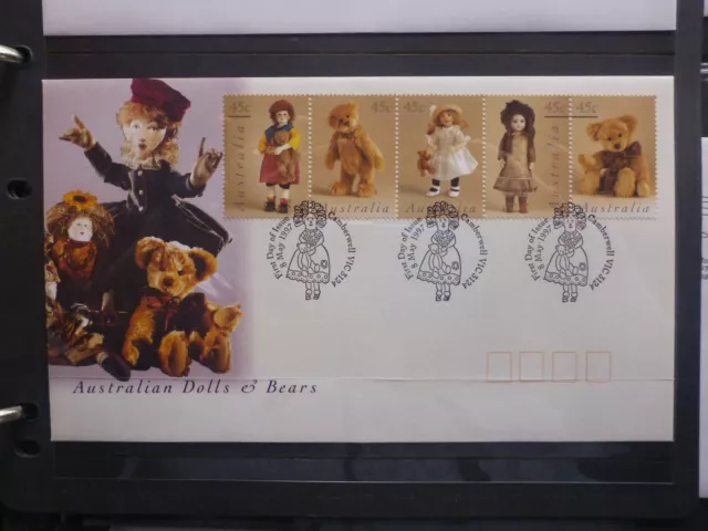 Australia 1997 Dolls & Bears Strip 5 Stamps Fdc First Day Cover