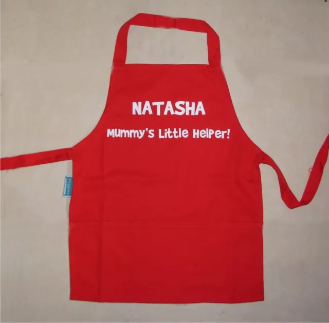 Kids Personalised Little Helper Apron Available in 4 Colours, 2 Sizes Great Gift