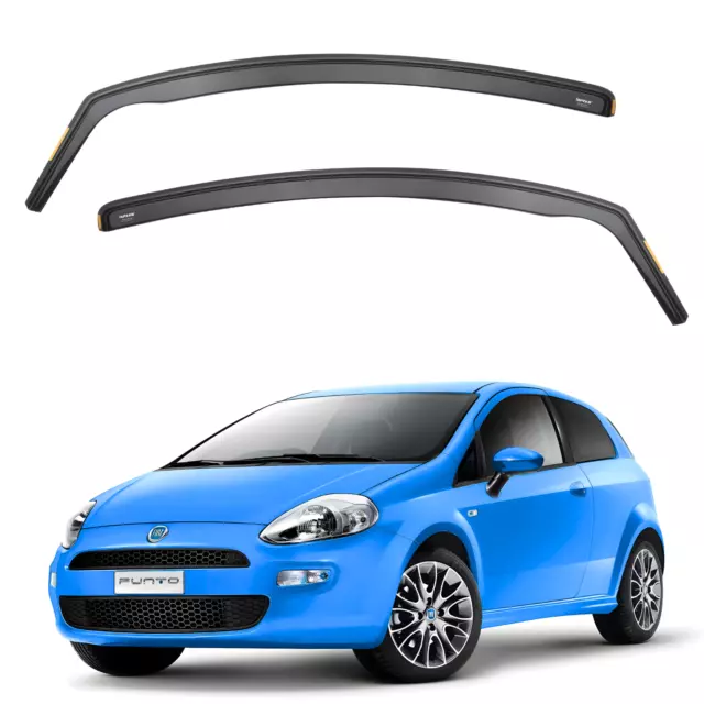 FIAT GRANDE PUNTO / PUNTO EVO 2006-2023 3-Door Hatchback Wind Deflectors ISPEED