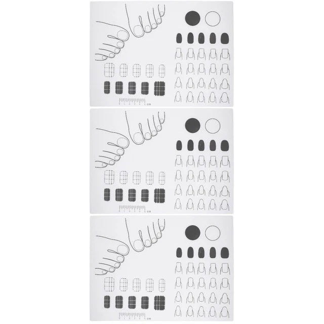 Juego de 3 herramientas guía de pegatinas para uñas almohadillas de silicona almohadilla de manicura