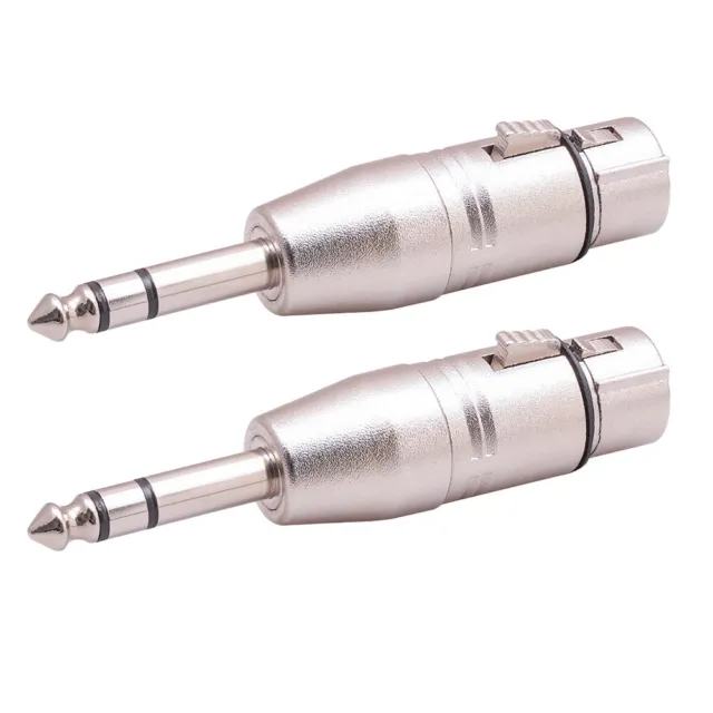 Geschirmte XLR Buchse auf TRS 1/4 635 mm Stereo Mikro Stecker Adapter 2er-Pack