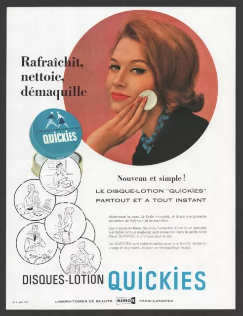 Original Reklame 1960 - Quickies Kosmetik-Pads, Schönheit, 60er, Schminken