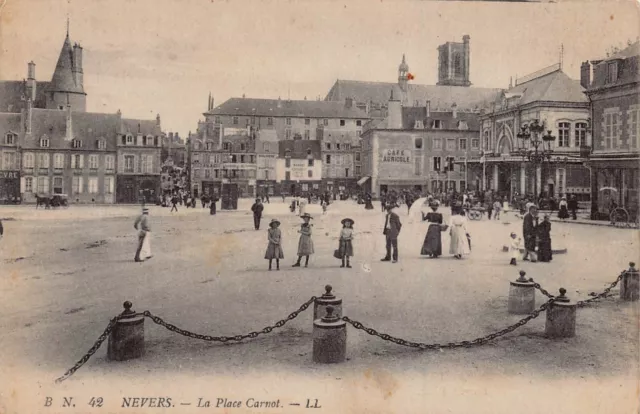 Nevers France~La Place Carnot~L L Levy Photo Postcard