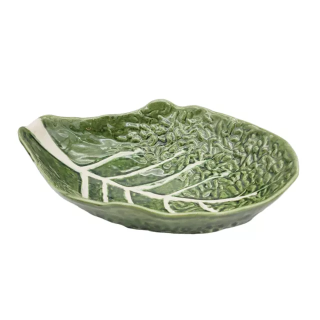 VTG Majolica Light Green Large Cabbage Leaf Ceramic Bowl Portugal 642 Garden