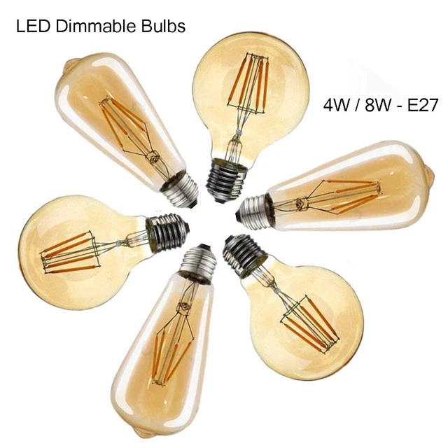 Vintage LED Edison Light Bulb Dimmable Filament E27 Decorative Industrial Lights