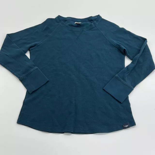 L.L. Bean Women's Blue Crew Neck Long Raglan Sleeve Pullover Sweatshirt Size PS