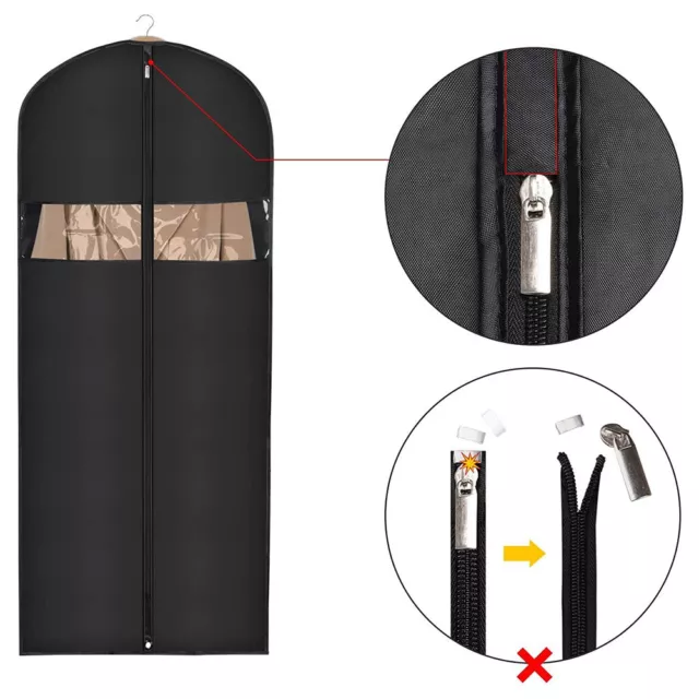 3pcs With Zipper For Traveling Suit Carrier Anti Dust Garment Bag Clear Window