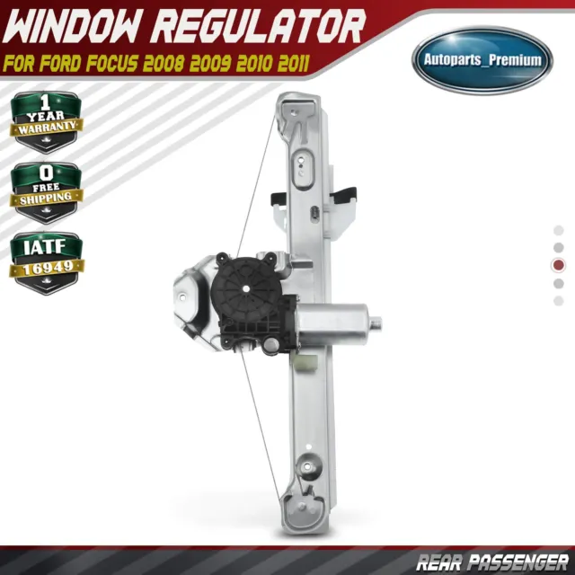 Rear Right Power Window Regulator w/ 2-Pin Motor for Ford Focus 2008-2011 4-Door