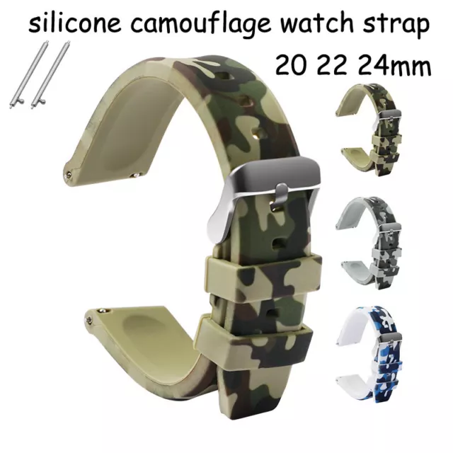 Camouflage Uhrenarmband 20mm 22mm 24mm Strap Silikonarmband Gummiband Watch Band